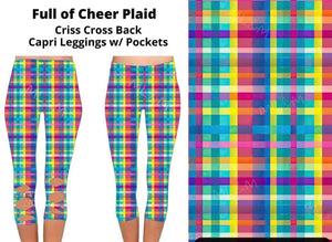 Full of Cheer Rainbow-y Plaid X Back Capri Capris