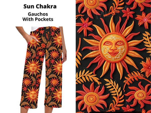 Sun Chakra Capri Gaucho Gauchos w Pockets