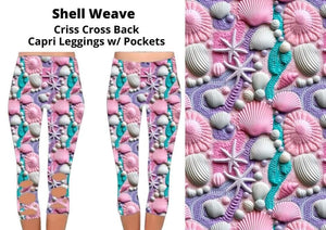 Beautiful Sea Shell Weave Criss Cross Back Capris Capri