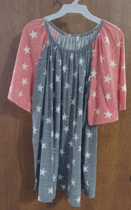 Red White Blue Star Shirt Top