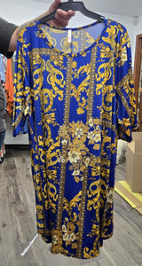 Blue Gold Medallion Shirt Top
