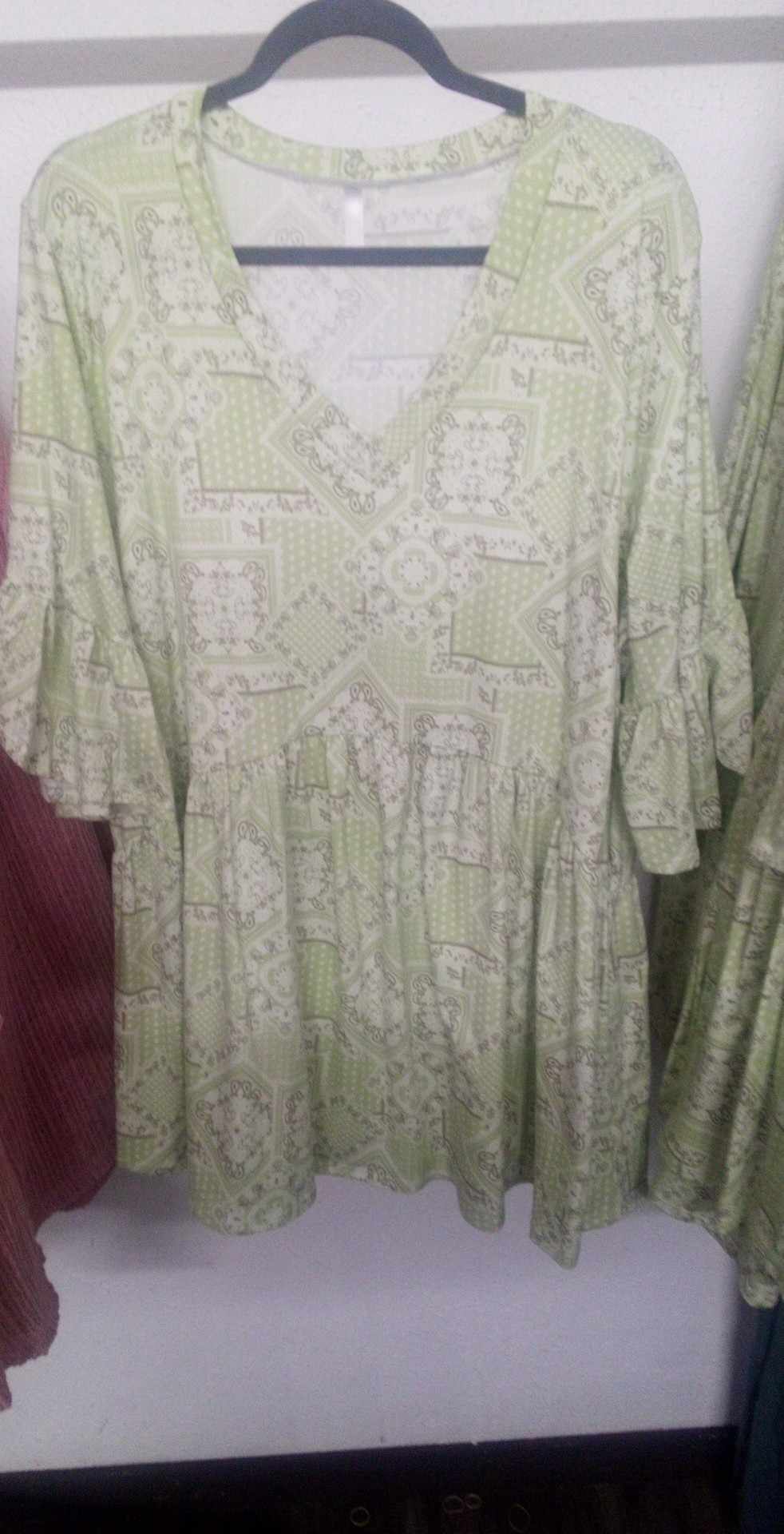 Light Green Paisley Patchwork Shirt Top