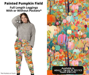 Painted Pumpkin Field Fall Legging Leggings w Pockets