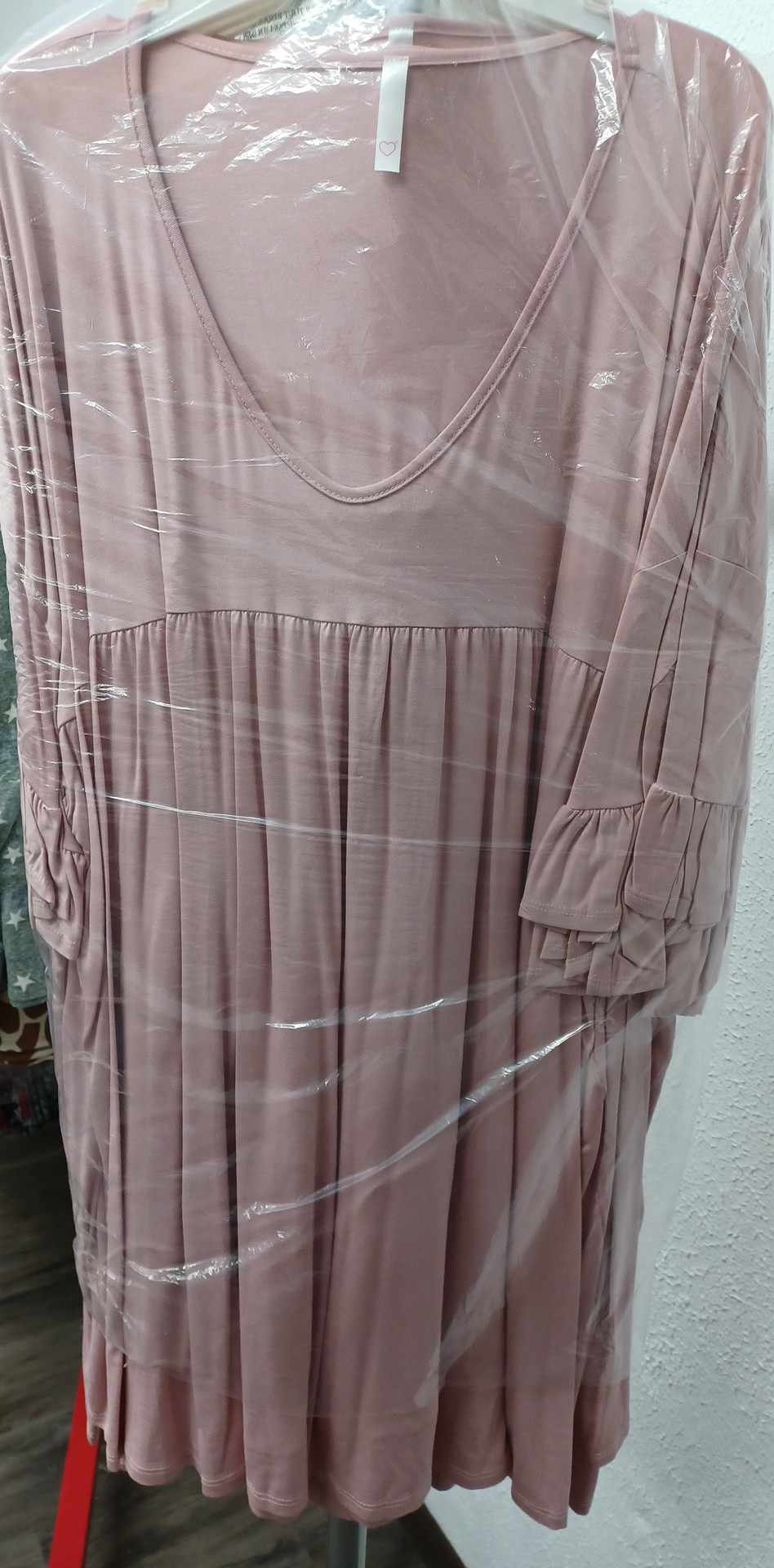 Dusty Pink Shirred Shirt Top