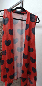 Red & Black Heart Vest Layering Piece