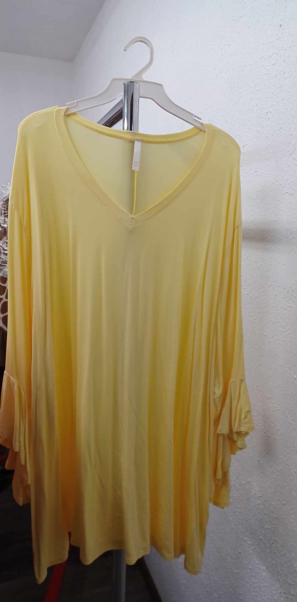 Yellow Shirt Top with Flowy Sleeves