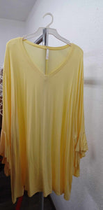 Yellow Shirt Top with Flowy Sleeves