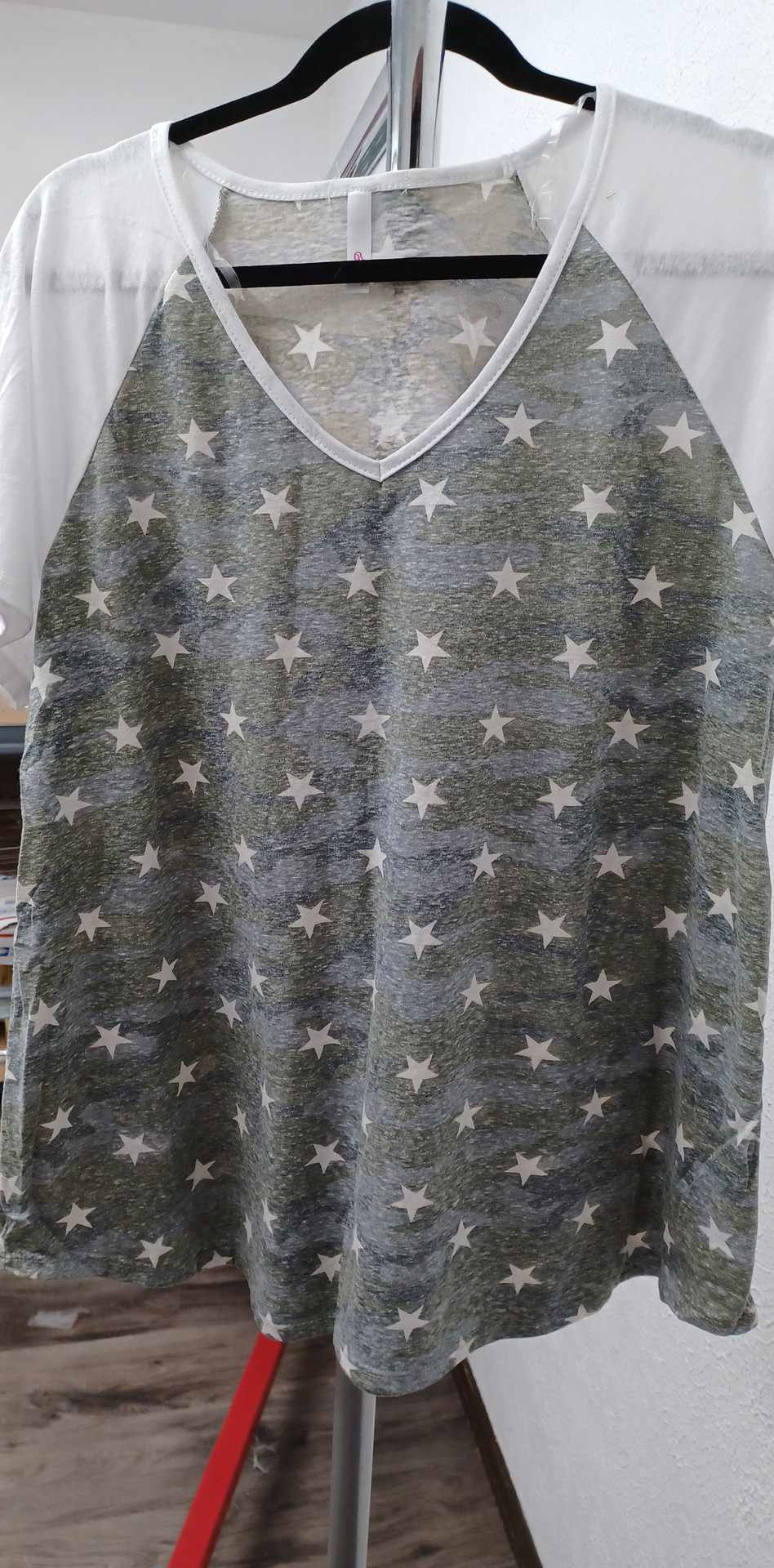 Camo and White Star Shirt Top