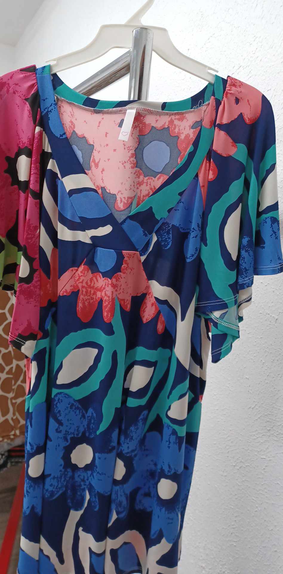 Blue Pink Mint Floral Shirt Top