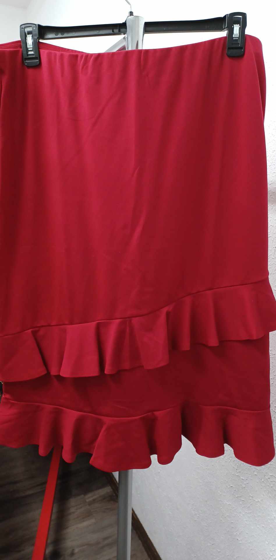 Red Ruffle Tiered Skirt