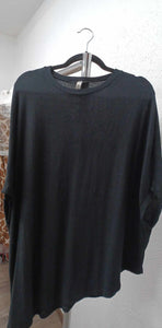 Soft Black Asymmetrical Shirt Top