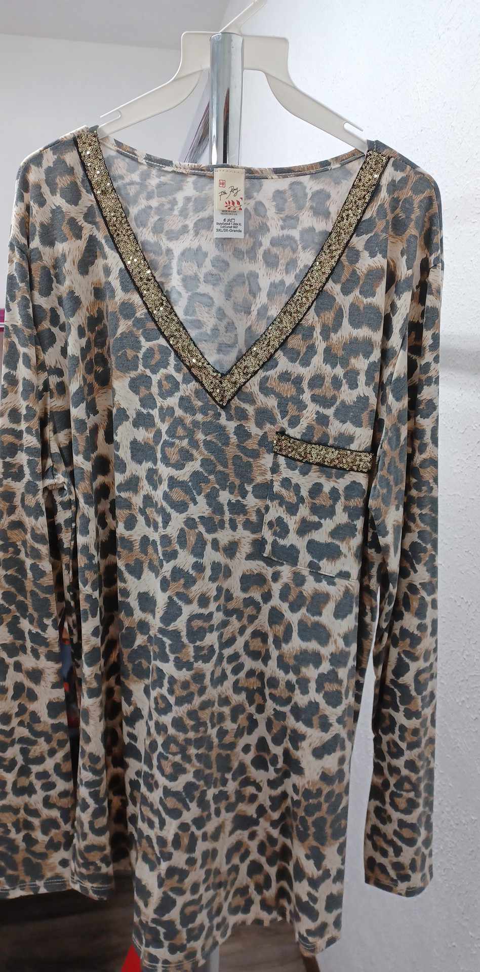 Leopard Sequin Shirt Top