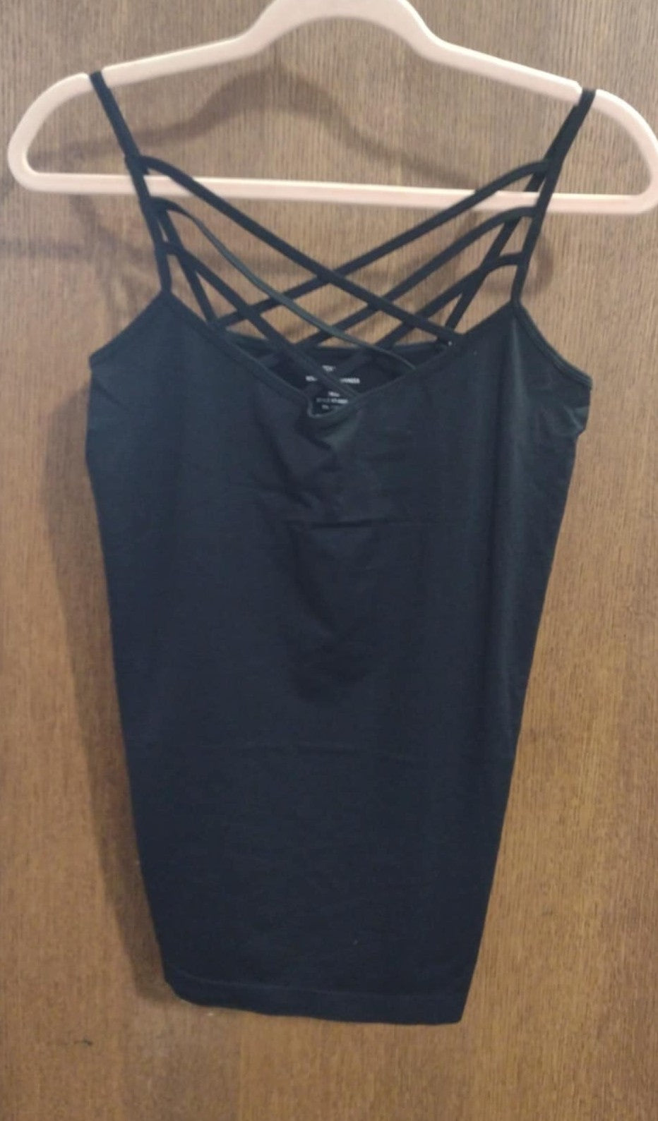 Black Undershirt X Neck Tank