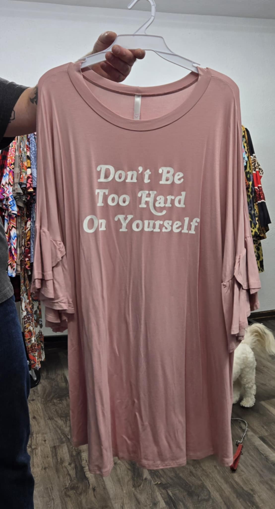 Pink Dont Be Too Hard On Yourself Shirt Top