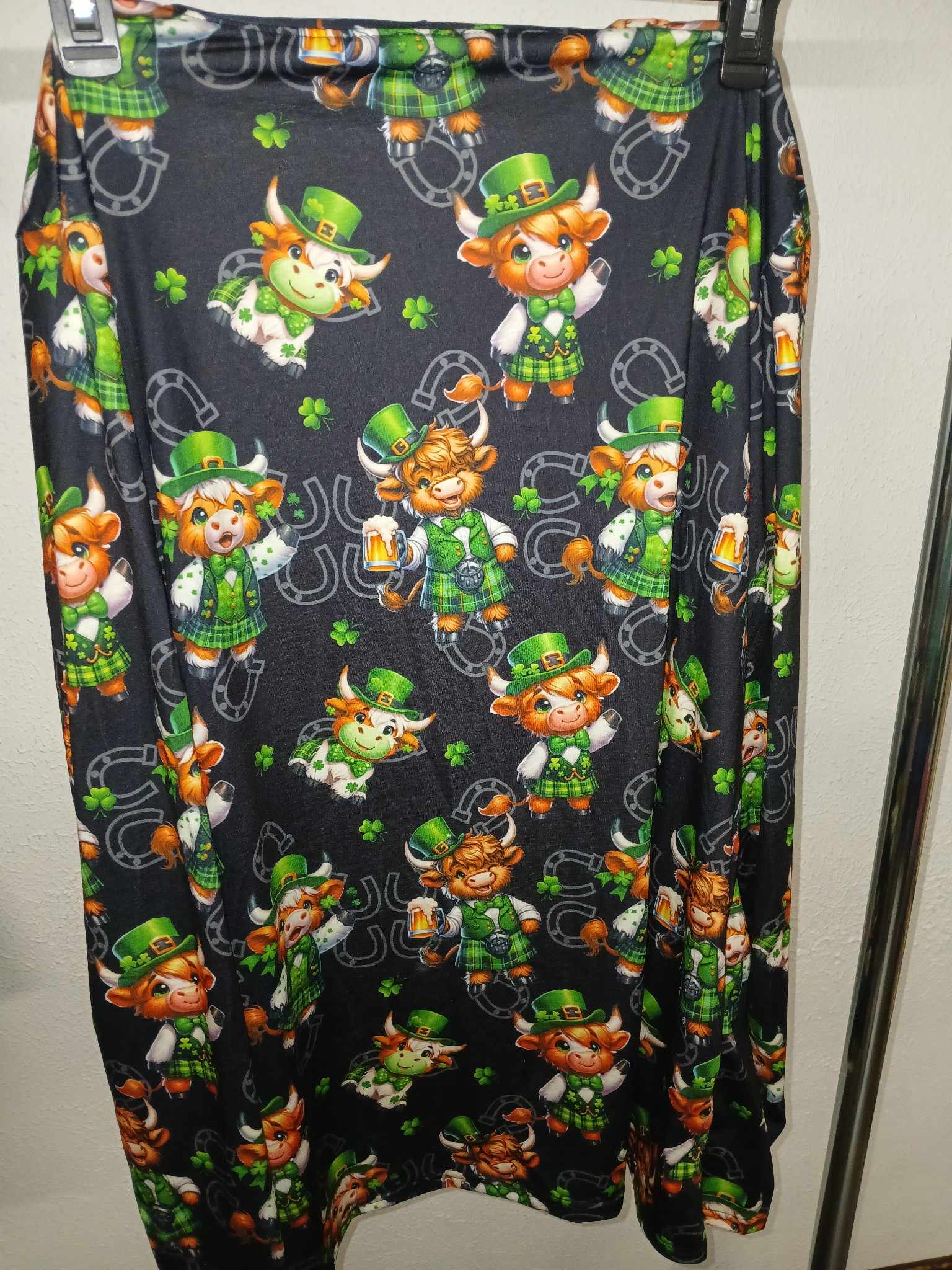 St. Paddy's Patricks Day Cow Open Front Cardigan Layering Piece
