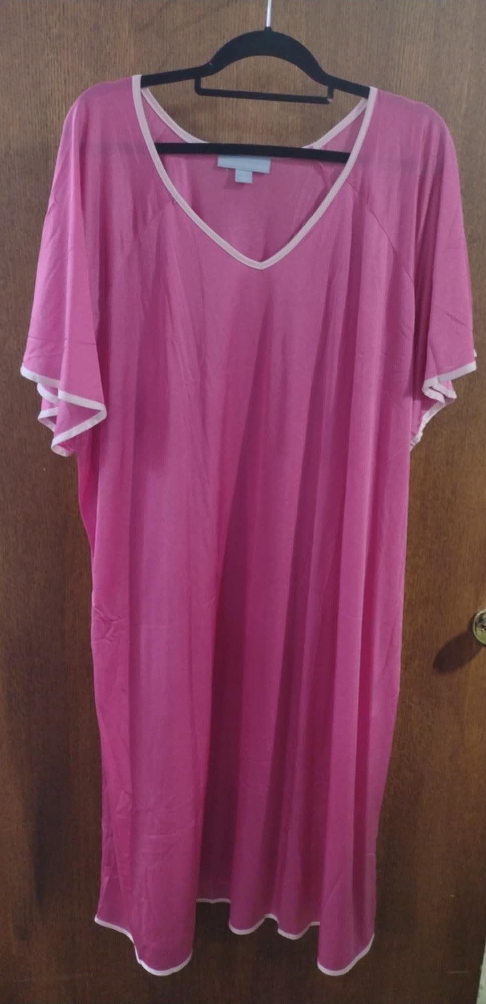 Dark Pink 2 Tone Silky Nightgown