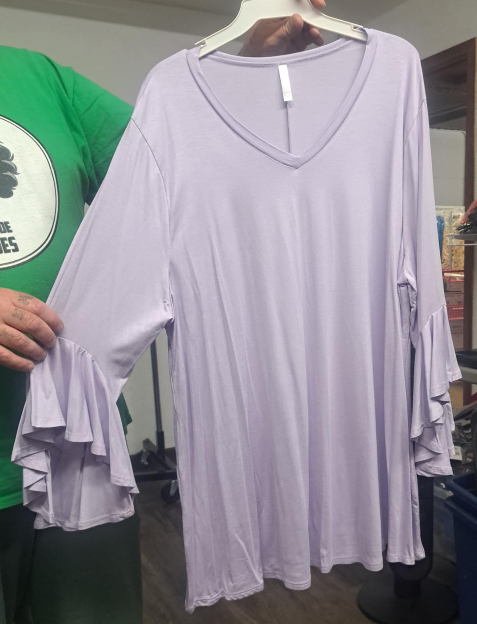 All Solid Purple Shirt Top w Amazing Sleeves