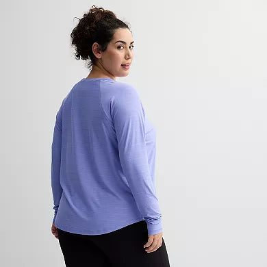 Purple Mesh Shirt Top w Thumb Hole