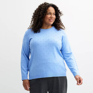 Blue Dot Bubble Sweater Shirt Top