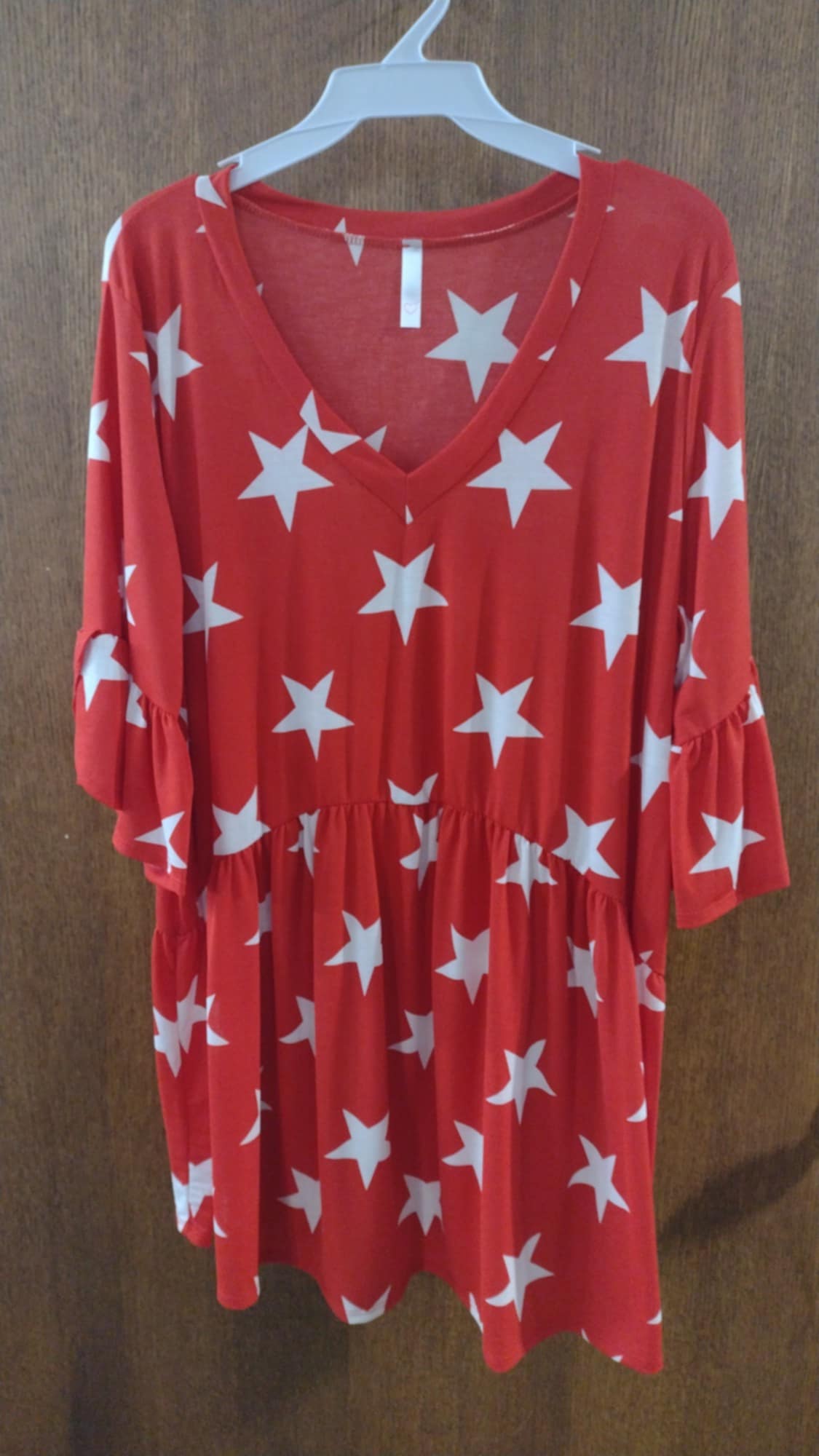 Red & White Star Shirt Top