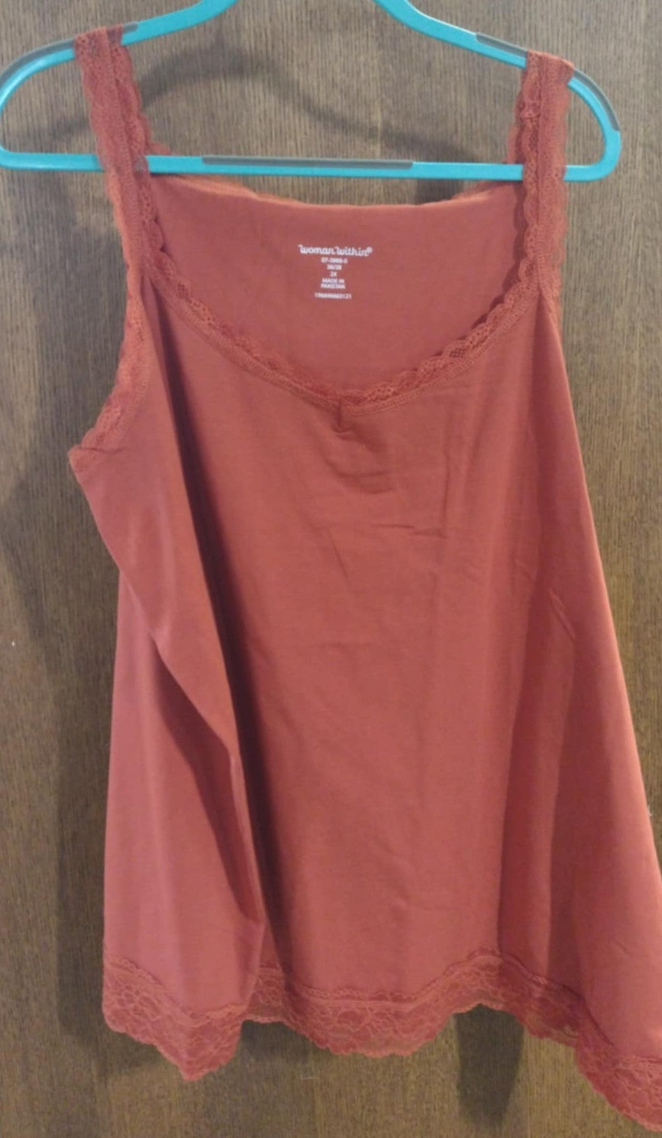 Rust Lace Colored Tank Top