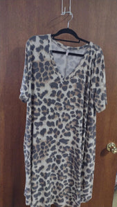 Brown Leopard Animal Print Dress