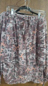 2 Piece Berry Coral Leopard Outfit Set