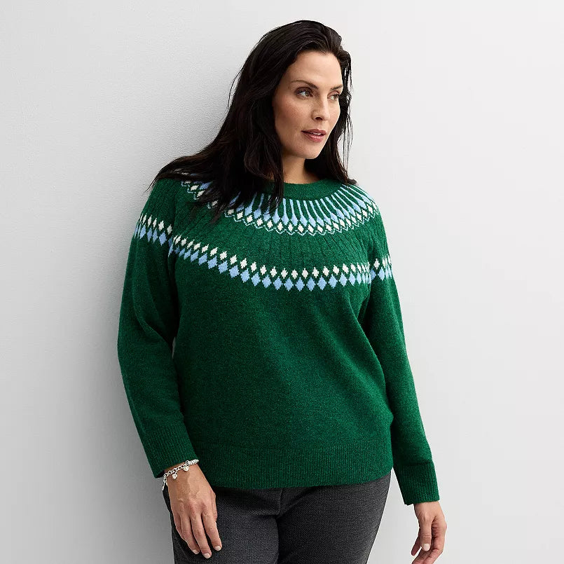 Green Fairisle Sweater Shirt Top
