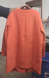 Pink Salmon Colored Heavy Winter Coat with Bit Pockets