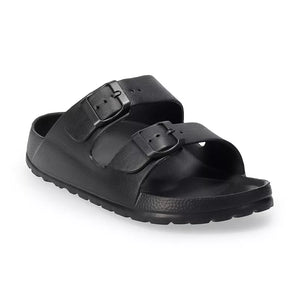 Black Adjustable Slide Sandal Sandals