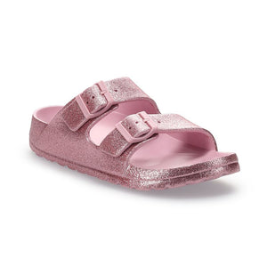 Pink Sparkle Adjustable Slide Sandal Sandals