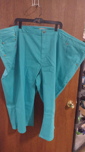 Teal Aqua Capri Capris