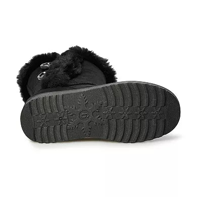 Womens Black Faux Fur Winter Boot Boots