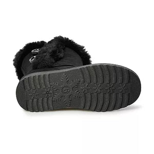 Womens Black Faux Fur Winter Boot Boots