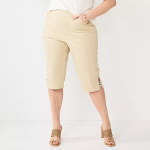 Beige Lattice Side Pull on Capri Skimmers