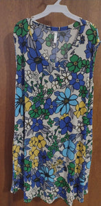 Beautiful Blue Yellow Green Floral Tank Dress