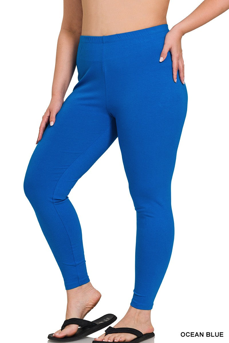 Solid Bright Blue Legging Leggings