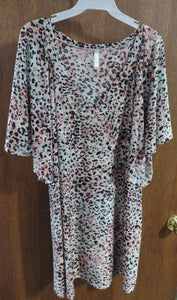 Ivory Pink Animal Print Leopardy Shirt Top
