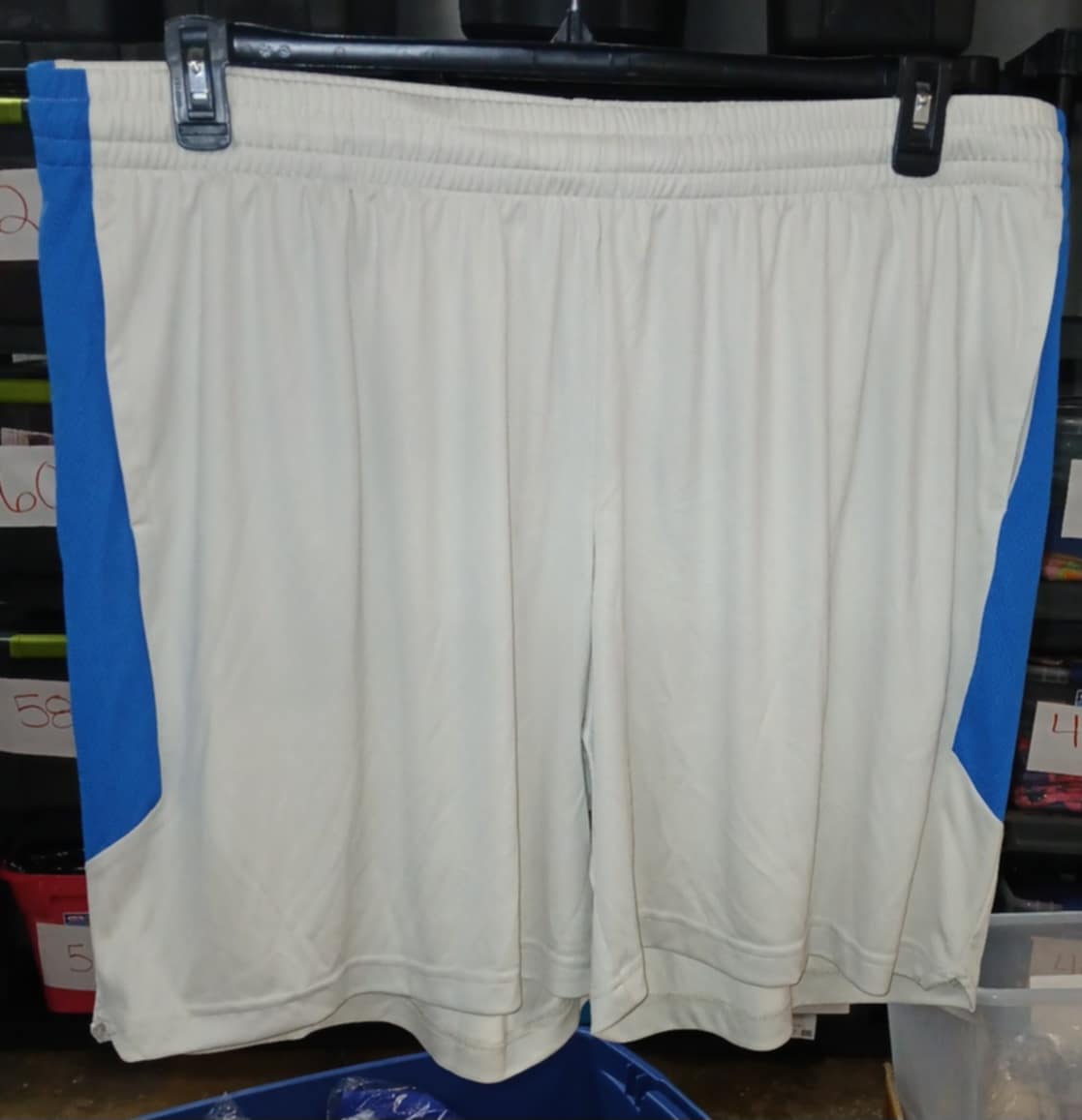 Mens Ivory and Blue Basketball Shorts Short