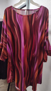 Magenta Purple Tie Dye Shirt Top Tunic