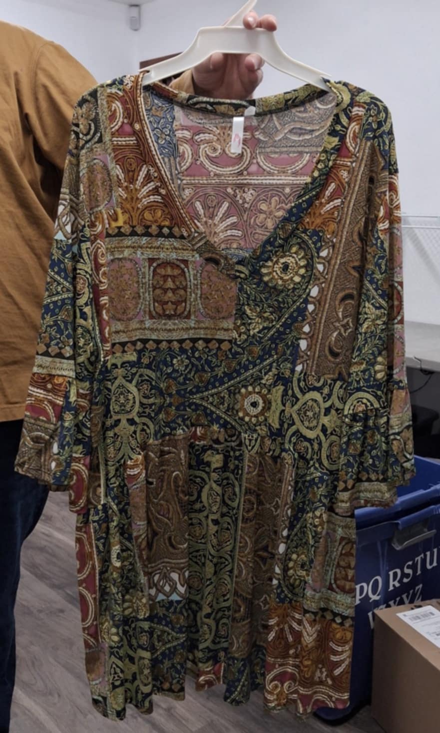 Gorgeous Green Blue Design Shirt Top