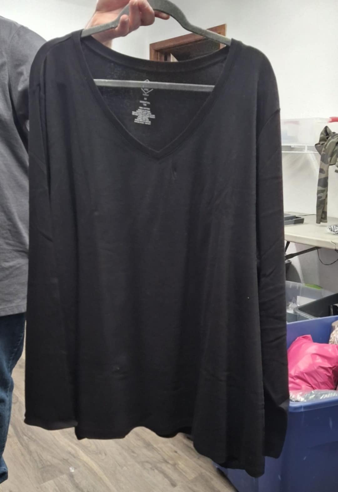 Solid All Black Long Sleeve Shirt Top