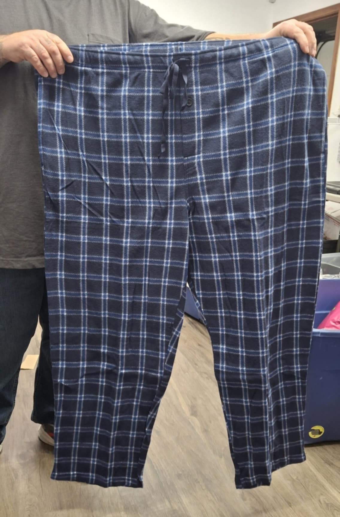 Mens Navy Plaid Pajama Pant Pants