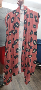 Pinky Heathered Gray Beige Leopard Vest Layering Piece