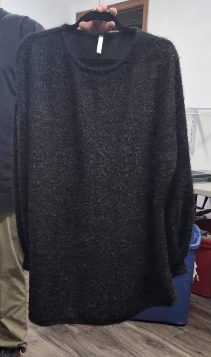 Black Soft Eyelet Fluffy Shirt Top