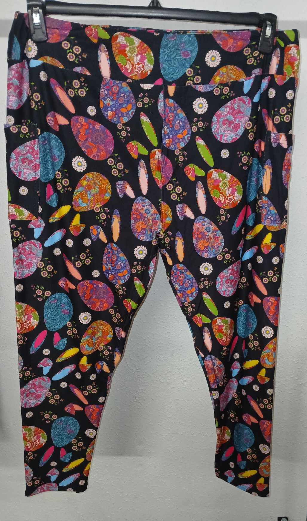 Black Eggstra Special Easter Bunny Full Length Legging Leggings