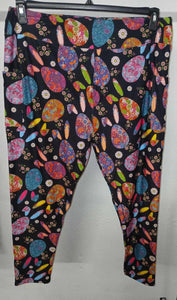 Black Eggstra Special Easter Bunny Full Length Legging Leggings