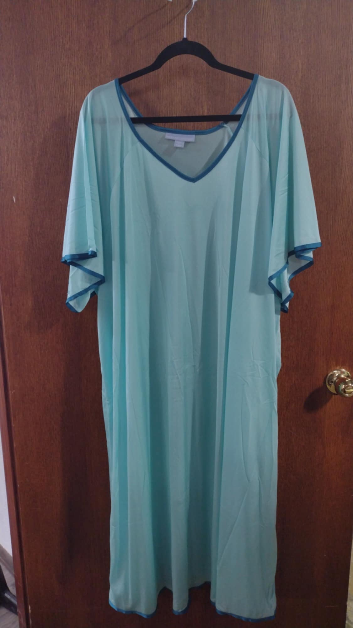 2 Tone Teal Silky Stretchy Nightgown
