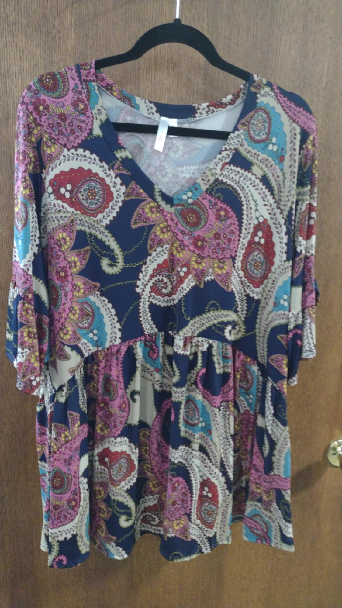 Pretty Navy Paisley Shirt Top