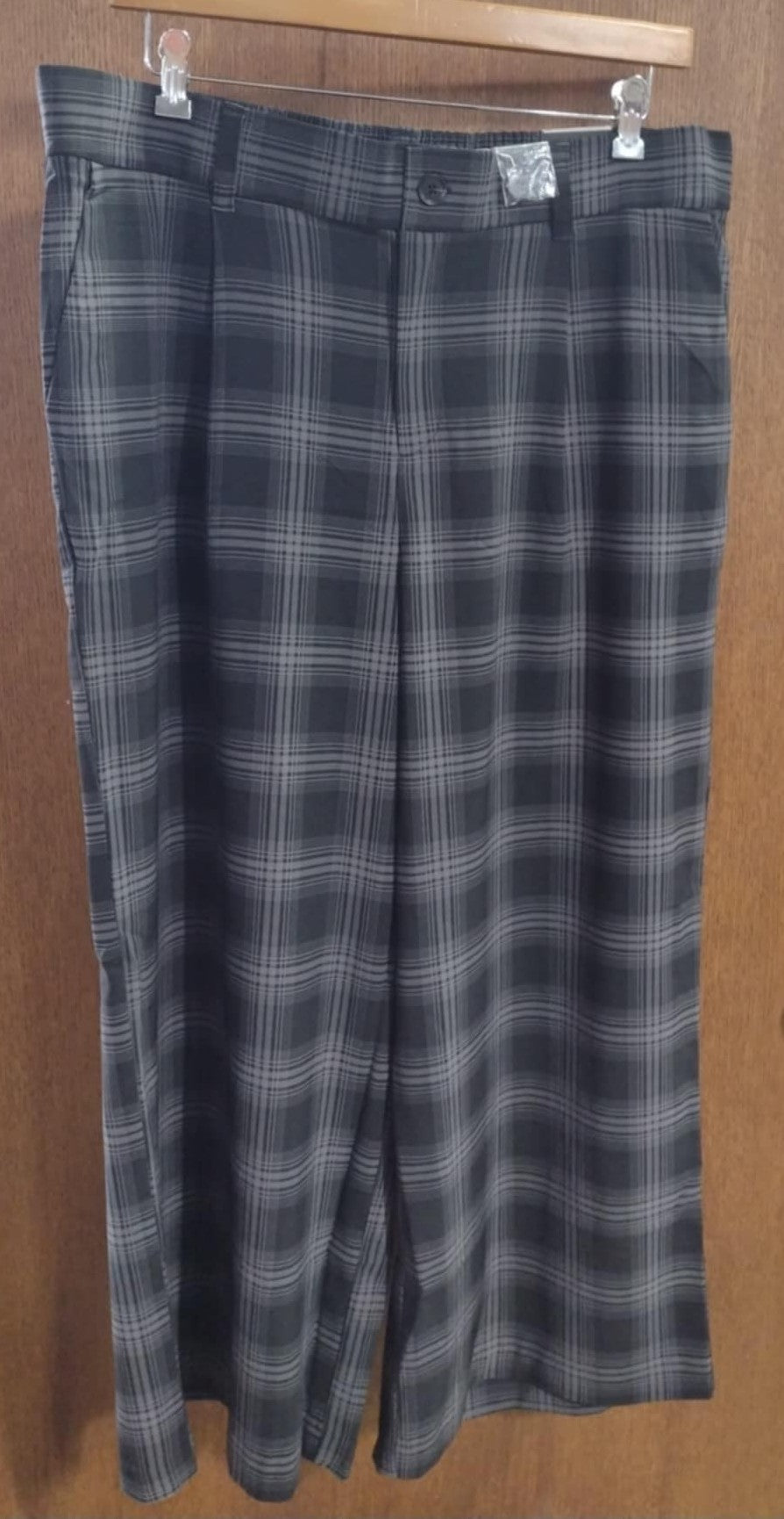 Torrid Gray Plaid Wide Leg Dress Pant Pants